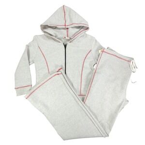 Awesome Wear Vintage Y2K Tracksuit Womens M Gray Cotton Set New Made in USA